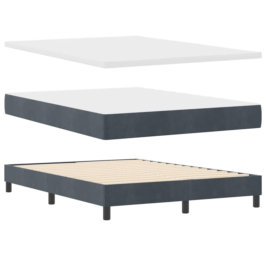 Boxspringbett mit Kopfteil Dunkelgrau 200 x 160 cm Samt