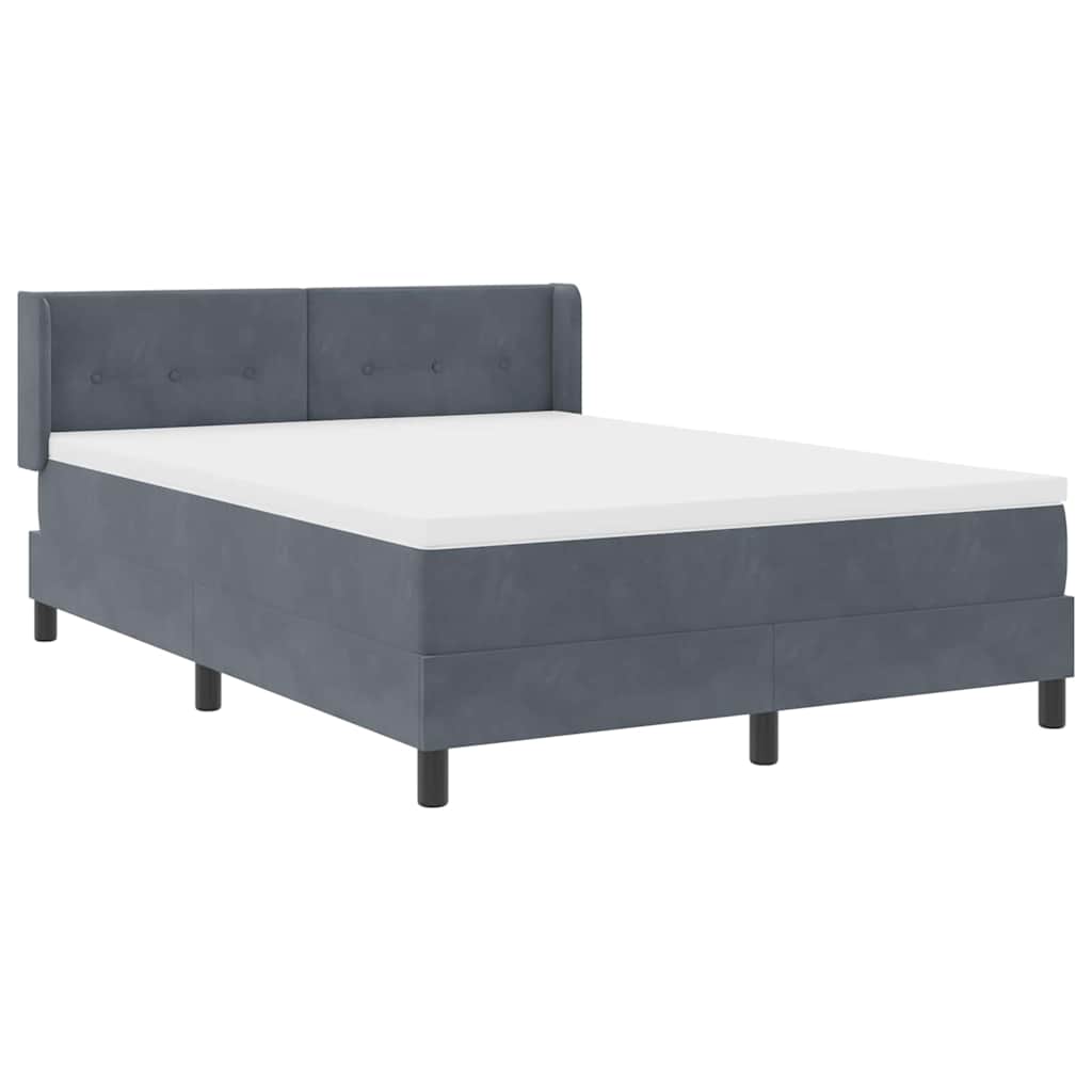 Boxspringbett mit Kopfteil Dunkelgrau 200 x 160 cm Samt