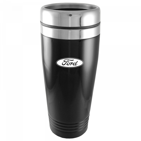 Ford Logo Black 16oz Stainless Steel Tumbler Travel Mug Official Licensed