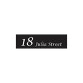 Black Colorbond Steel Address Sign with Vinyl Text  - 900 x 250mm