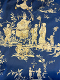 Tea House Furnishing Fabric by Romo – Navy Oriental Print