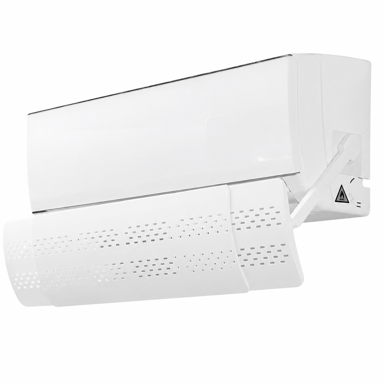 Déflecteur d’air pour climatiseur mural extensible et orientable 180°, protège contre le souffle direct de la climatisation, installation facile, couleur blanche.