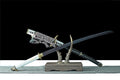 Hand Forged Japanese Tachi Midnight Sakura Blade(1095 Carbon Steel)