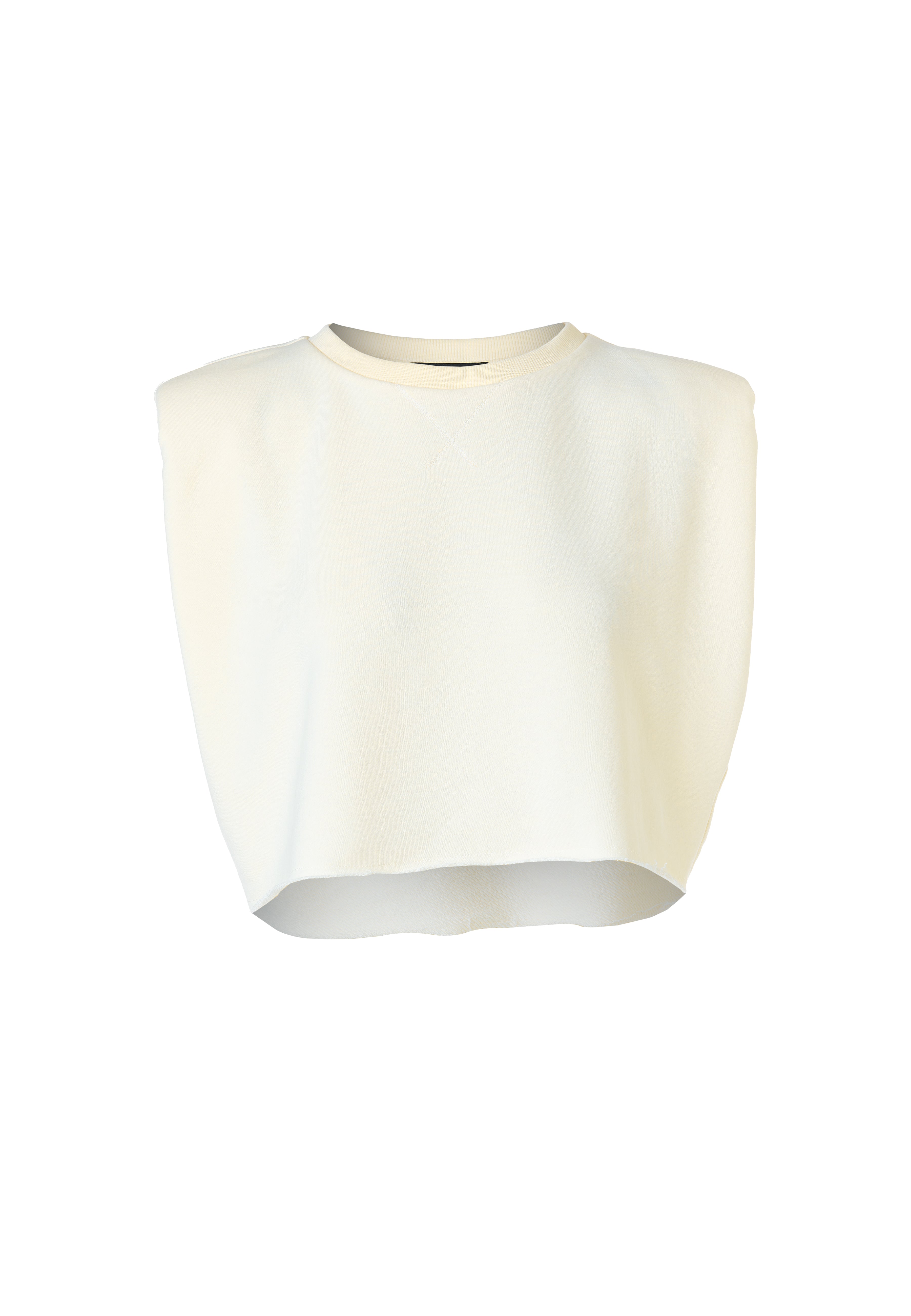 Ivory Sleeveless Organic Cotton Crop Top