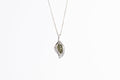 Amber Leaf Vein Pendant Necklace