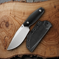 Bestech Knives Lignum Artis Fixed Knife 4.75" AUS-8 Steel Blade Black Smooth G10 Handle