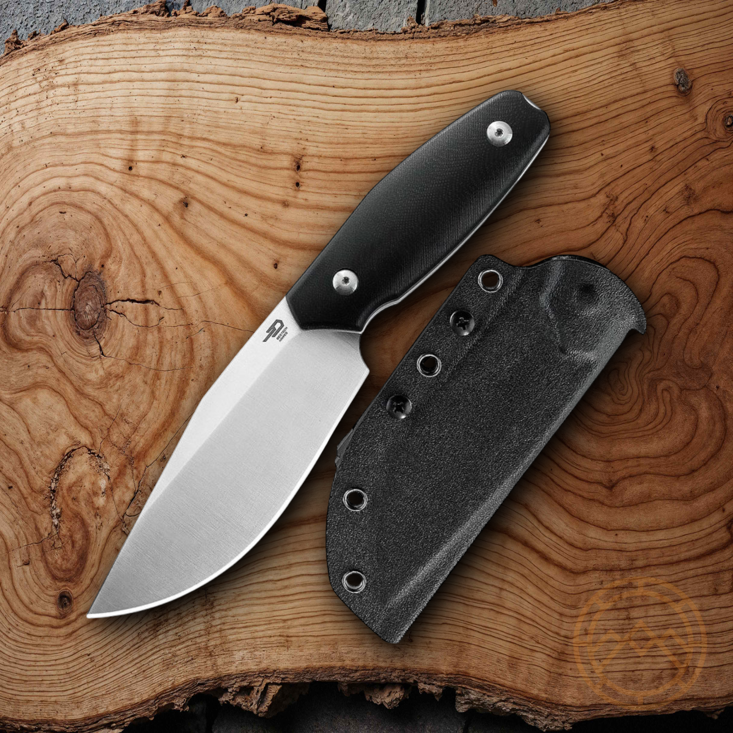Bestech Knives Lignum Artis Fixed Knife 4.75" AUS-8 Steel Blade Black Smooth G10 Handle