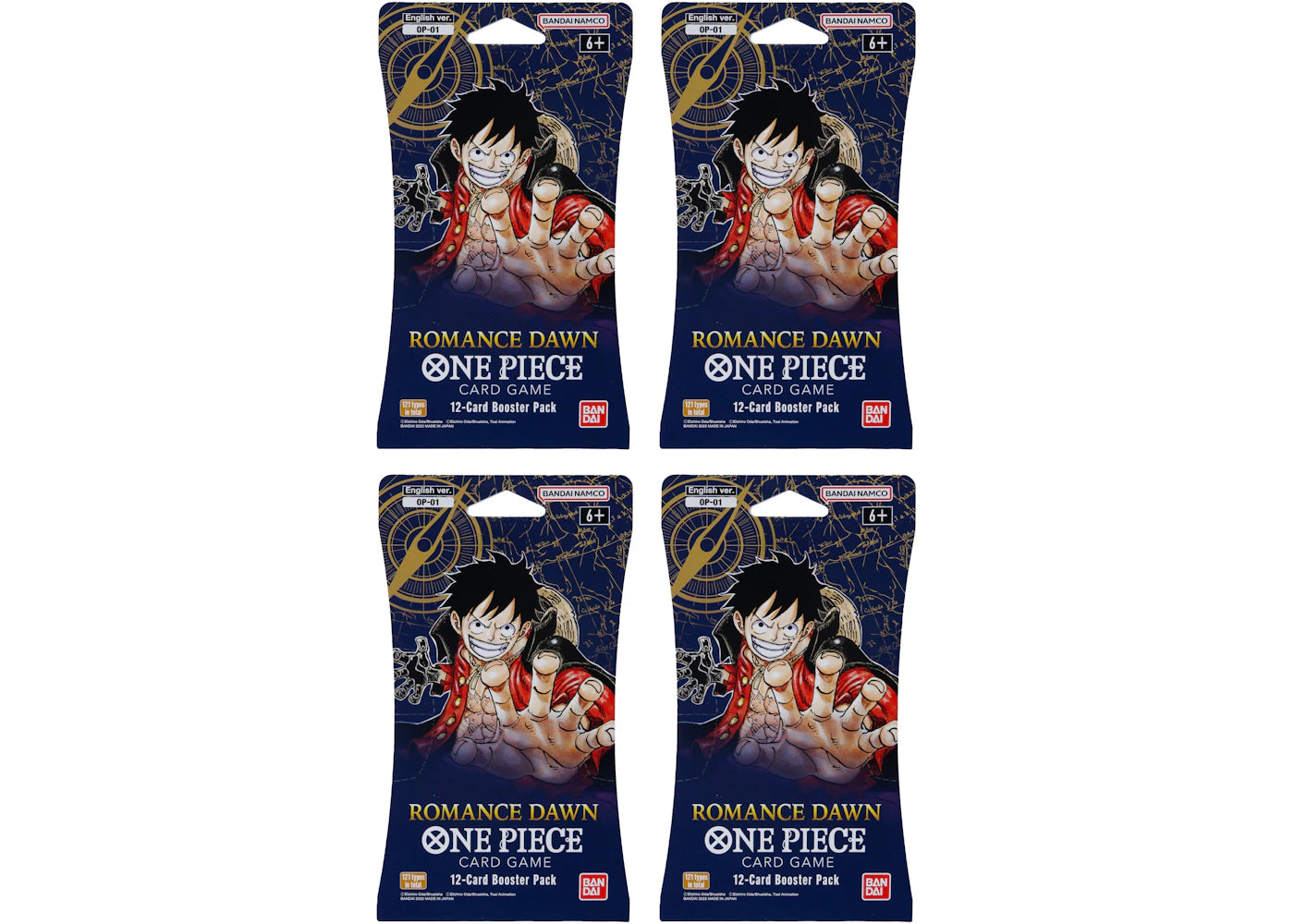Bandai One Piece Card Game Romance Dawn Booster Pack (OP-01) (English) 4x Lot