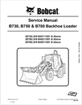 Bobcat B730, B750 & B780 BACKHOE LOADER Service Manual 7286757 - PDF