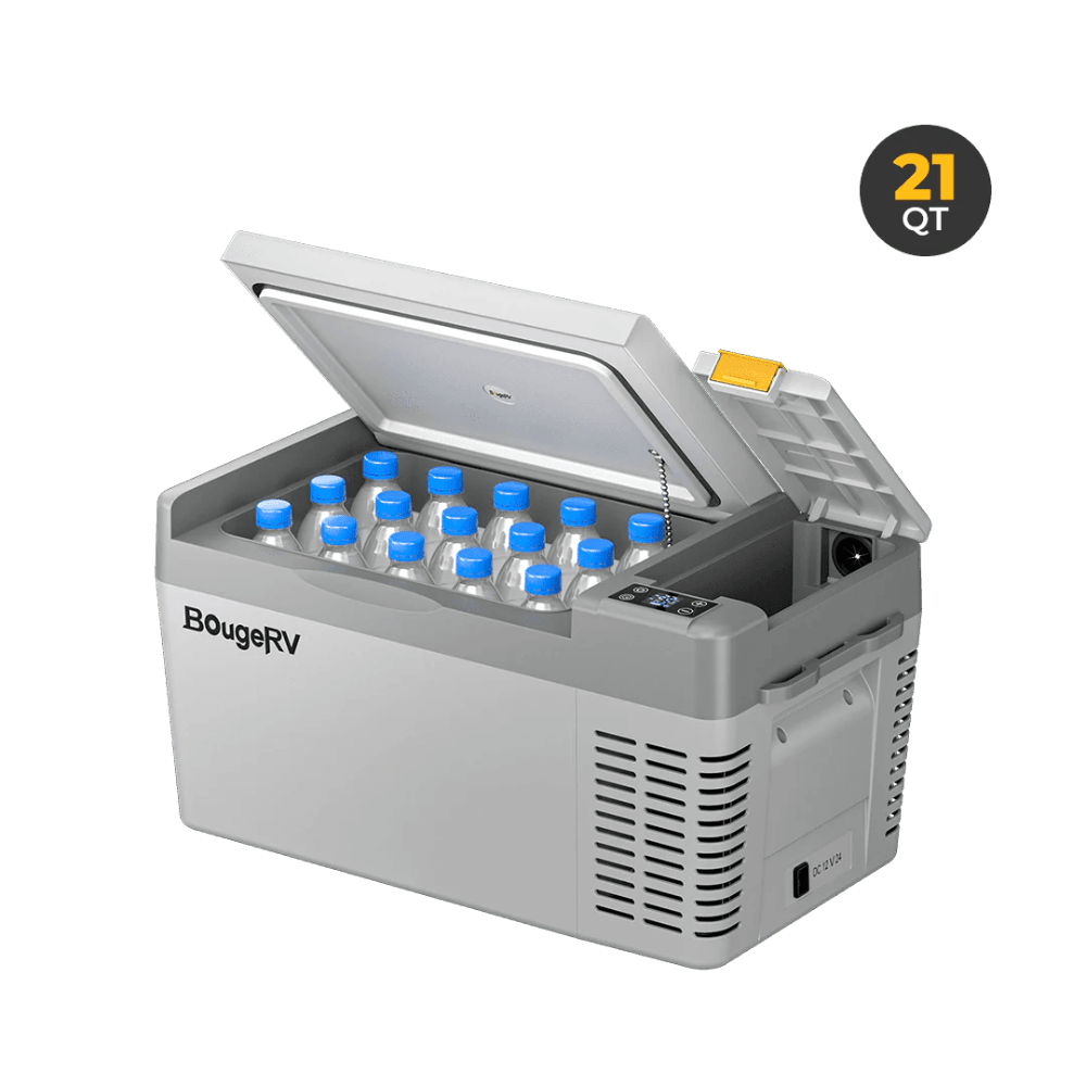 BougeRV CRPRO20 21 Quart 12V Portable Car Fridge Freezer White