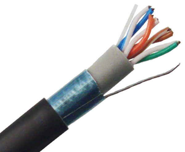 CAT5E CMX Outdoor Cable 4 FTP UV water proof layer 1000™ Black