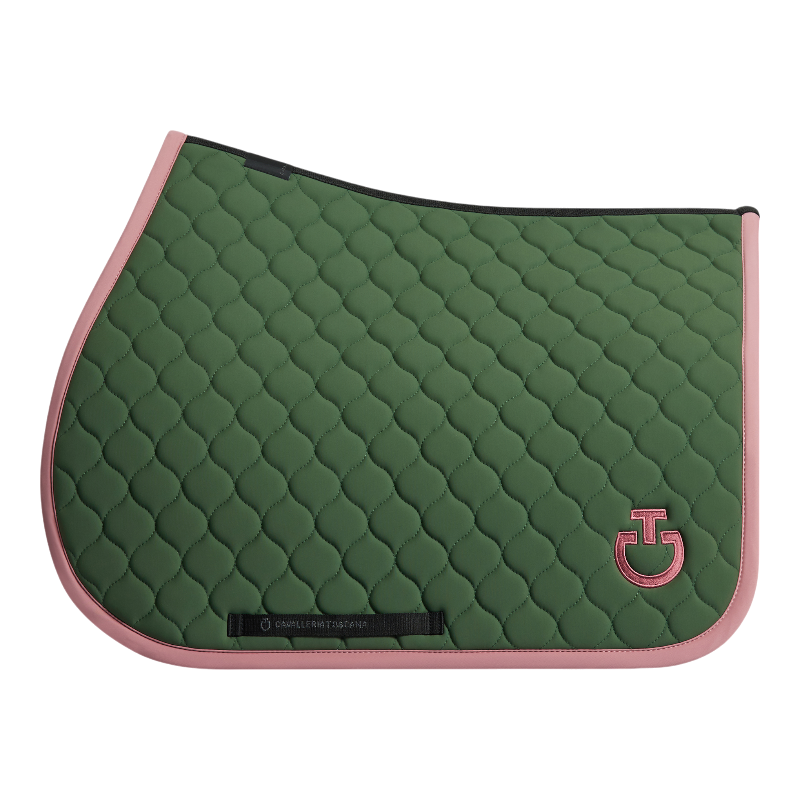 Cavalleria Toscana - Circular Quilted Saddle Pad forest green/ candy pink | - Ohlala