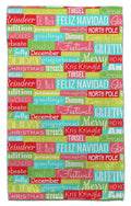 Christmas Words Waffle Weave Towel