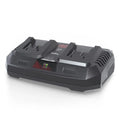 Caricabatterie rapido doppio Guede LG 2-18-30 da 2x3.0 A per batterie 18V E³ e ProVolt, con ricarica simultanea e protezione elettronica.