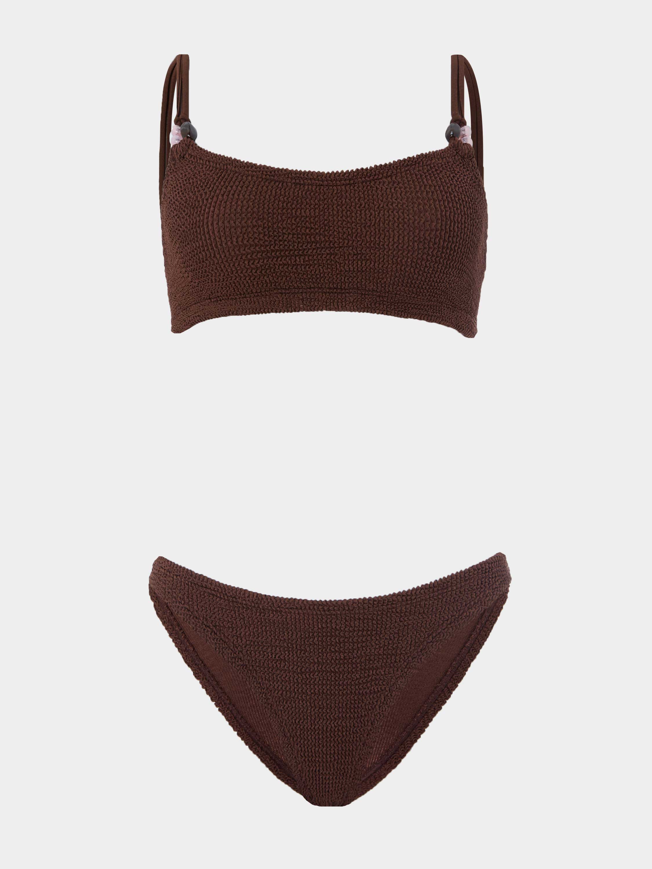 Cassie Beaded Bikini - Metallic Chocolate