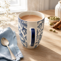 Gupan 300 ML Blue Floral Ceramic Mug