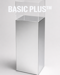 Silver Mirror Acrylic Display Plinth with Clear Cover