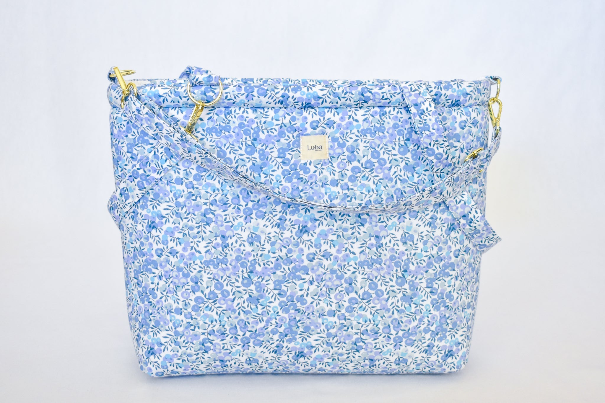 Wiltshire Blue Liberty fabric Diaper Bag