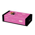 Gravity Wave Drift Decaf coffee box highlighting medium roast with milk chocolate, almond, and cherry flavors on pink packaging