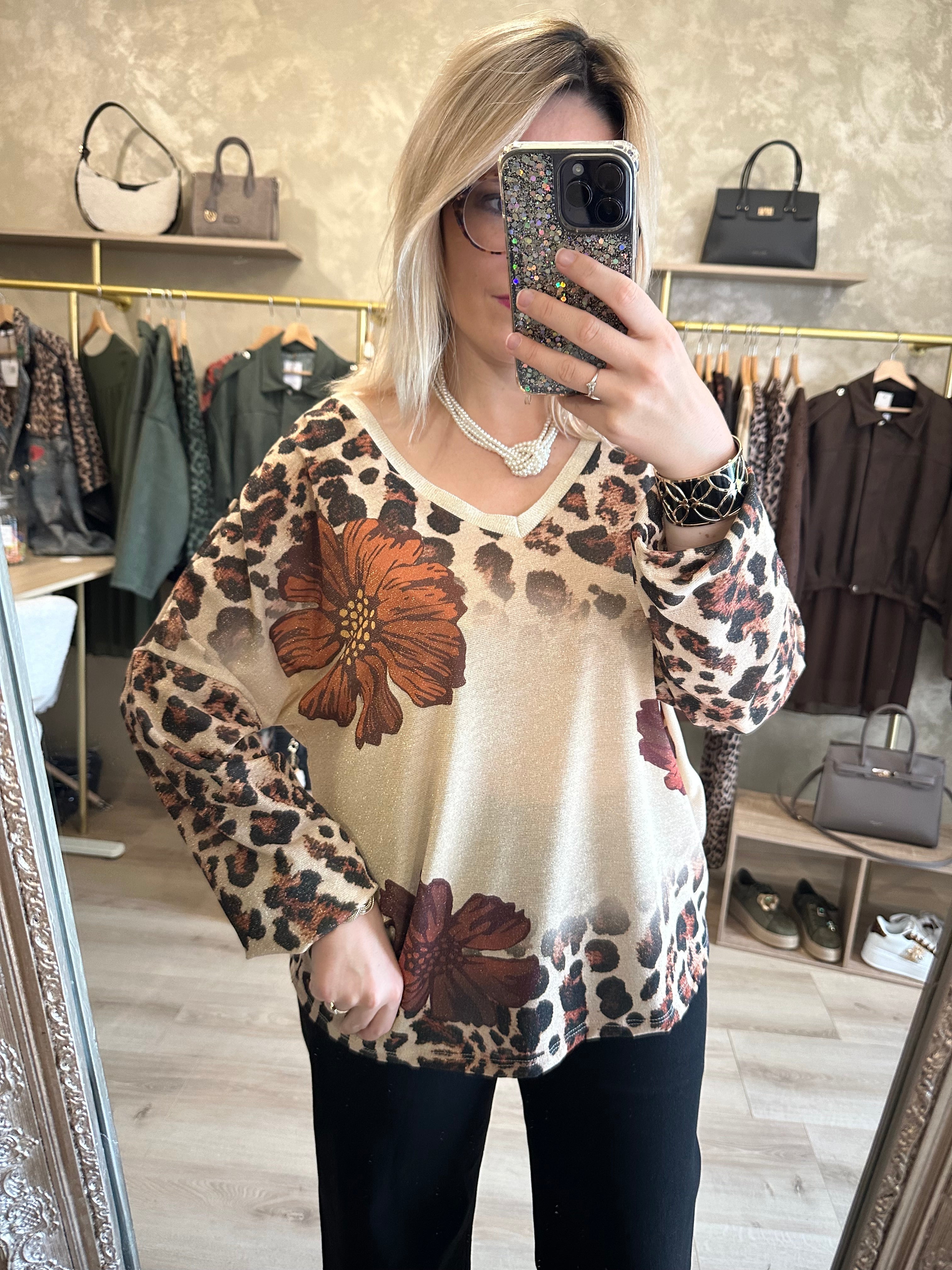 Haut lurex léopard