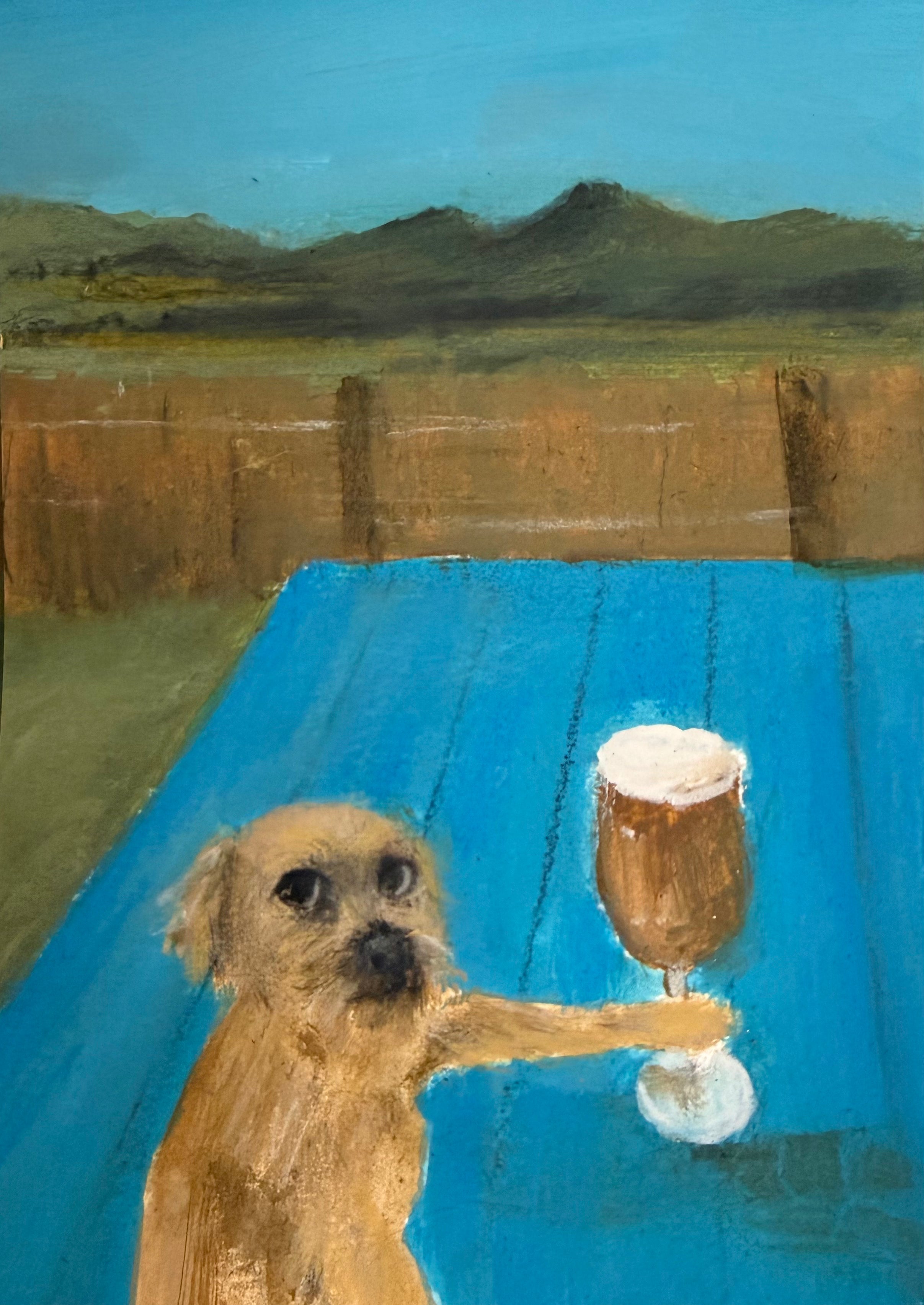 Commissions - cat or dog in beer garden