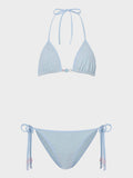 Gina Beaded Bikini - Metallic Ice Blue
