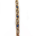 Sapphire Crystals in Gold Chain by the Inch - Chains by Design