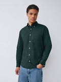 Dark Green Green Long Sleeve Dress Shirt MENS Solid Long Sleeve Premium Regular Fit Dress Shirt