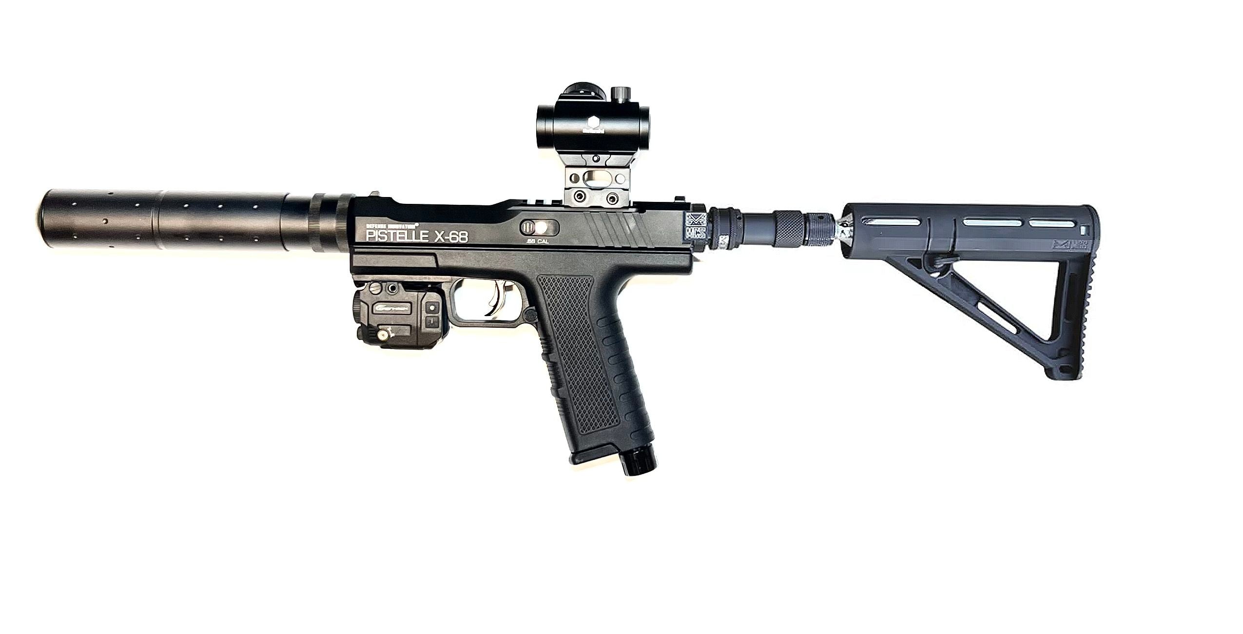 ** NEW ** PISTELLE X-68 GEN2 - 88g Co2 CUSTOM CARBINE EDITION W/ BARREL & MOCK SUPPRESSOR KIT - HOME DEFENSE PISTOL - UP TO 80+ JOULES - PACKAGE!