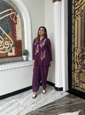 Purple Aura Embroidered two pc Momina Ammar