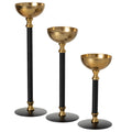 Assorted Black & Gold Pillar Candle Holder, INDIVIDUALLY SOLD