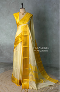 Light and dark yellow Semi banarasi silk saree - PIH92