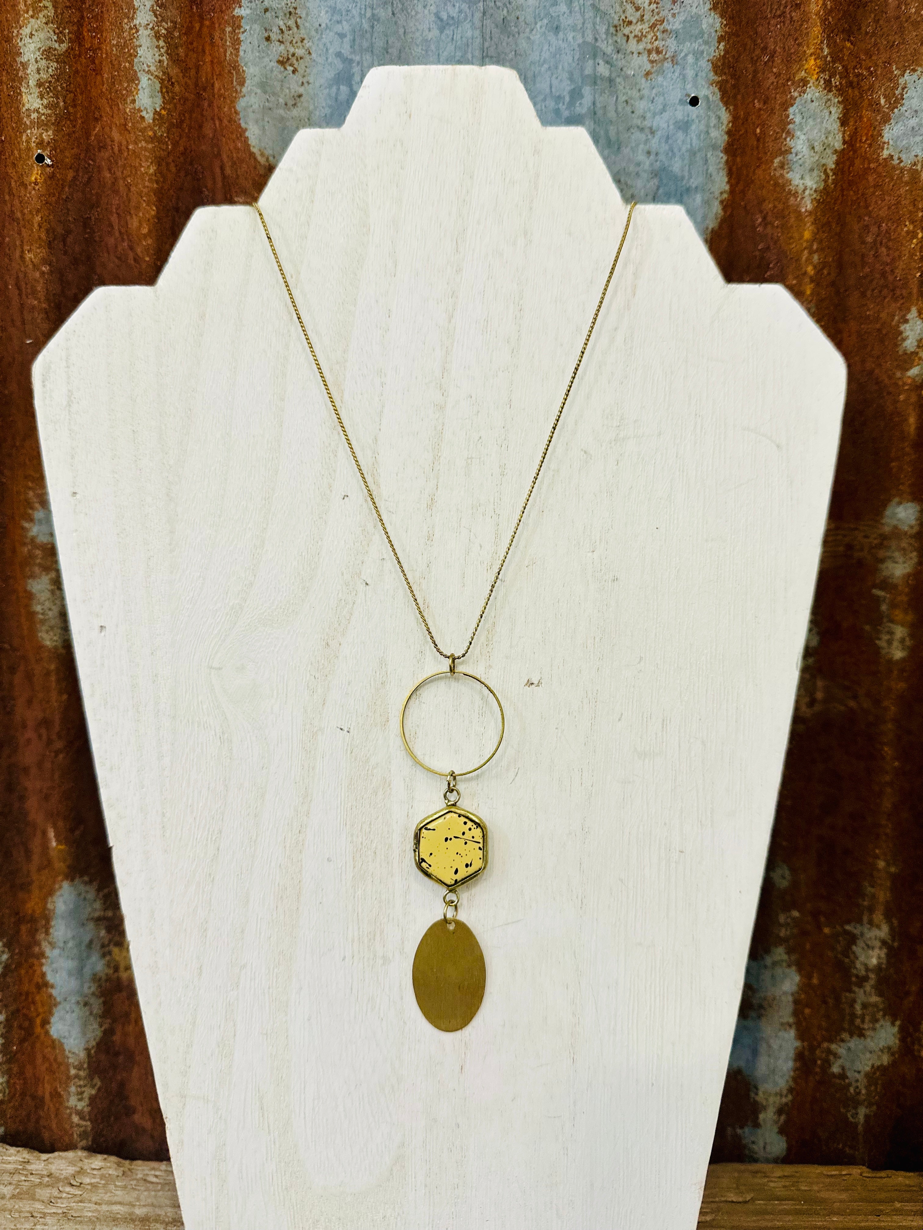 Lisa Brown Stone Drop Necklace