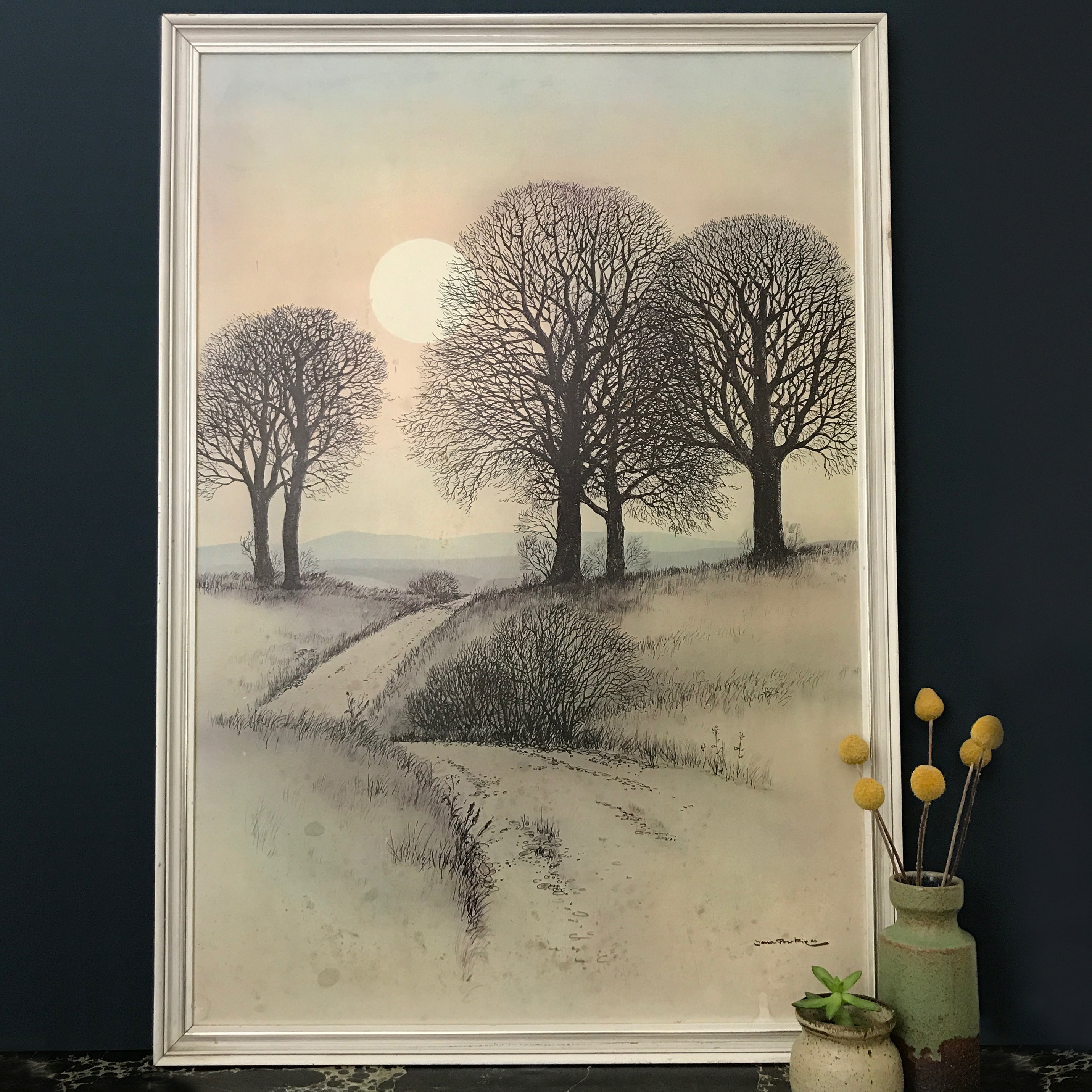1960s Framed 'Trees' Picture