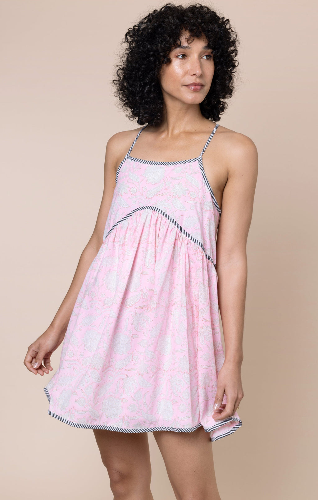 Flamingo Pomegranate Block Print Racer Back Dress