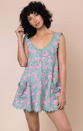Cactus Ginkgo Block Print Low Back Dress