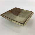 Japanese Ceramic Small Plate Vtg Square Shape Pottery Brown Yellow Kozara PP728