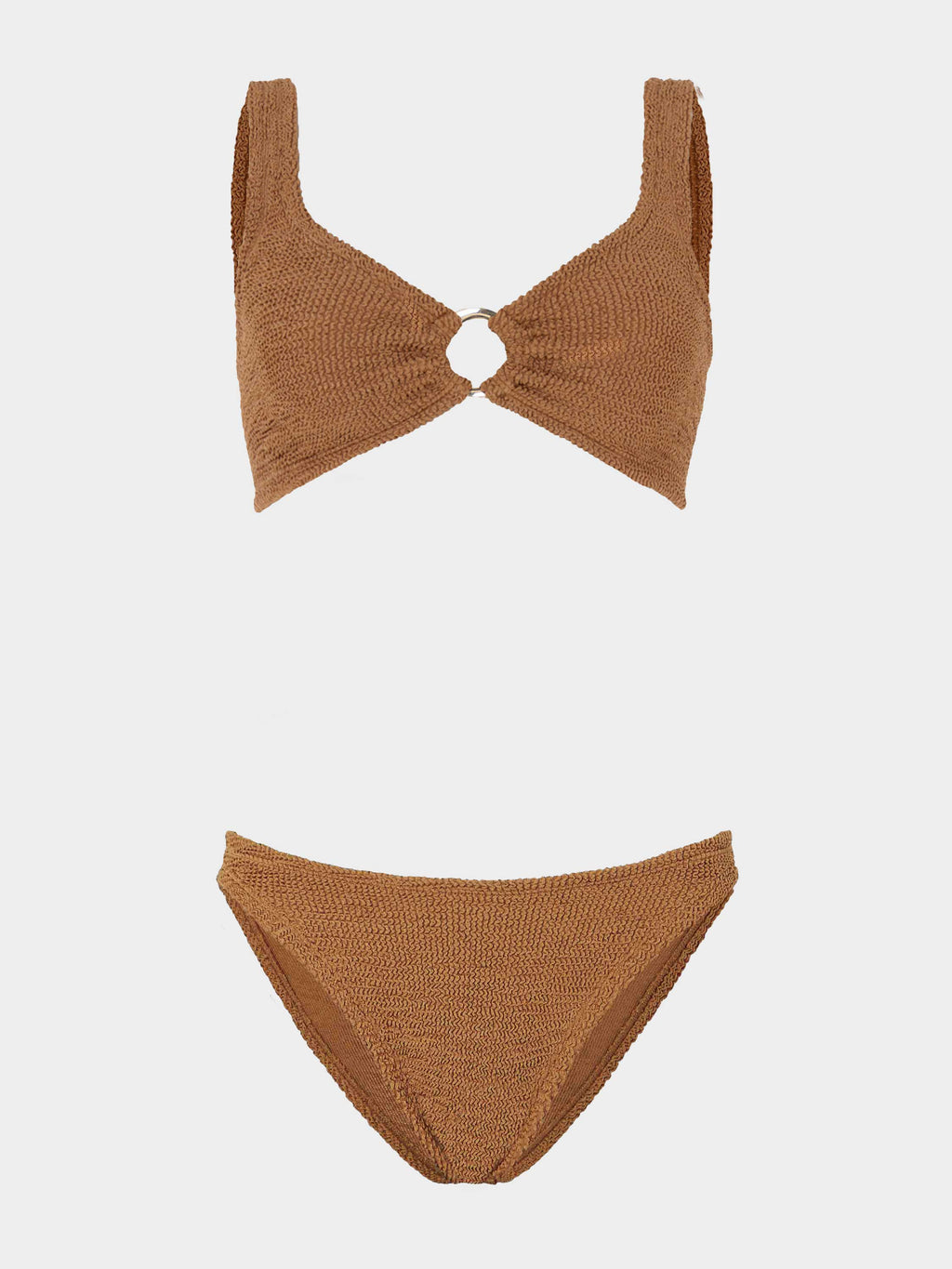 Julia With Gold Hoop Bikini - Metallic Cocoa