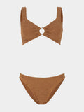 Julia With Gold Hoop Bikini - Metallic Cocoa