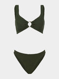 Julia With Gold Hoop Bikini - Metallic Khaki