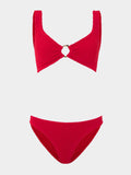 Julia With Gold Hoop Bikini - Red