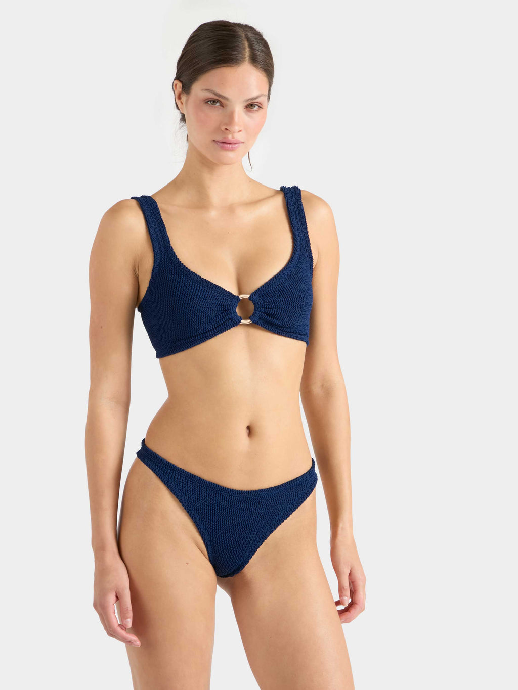 Julia With Gold Hoop Bikini - Navy