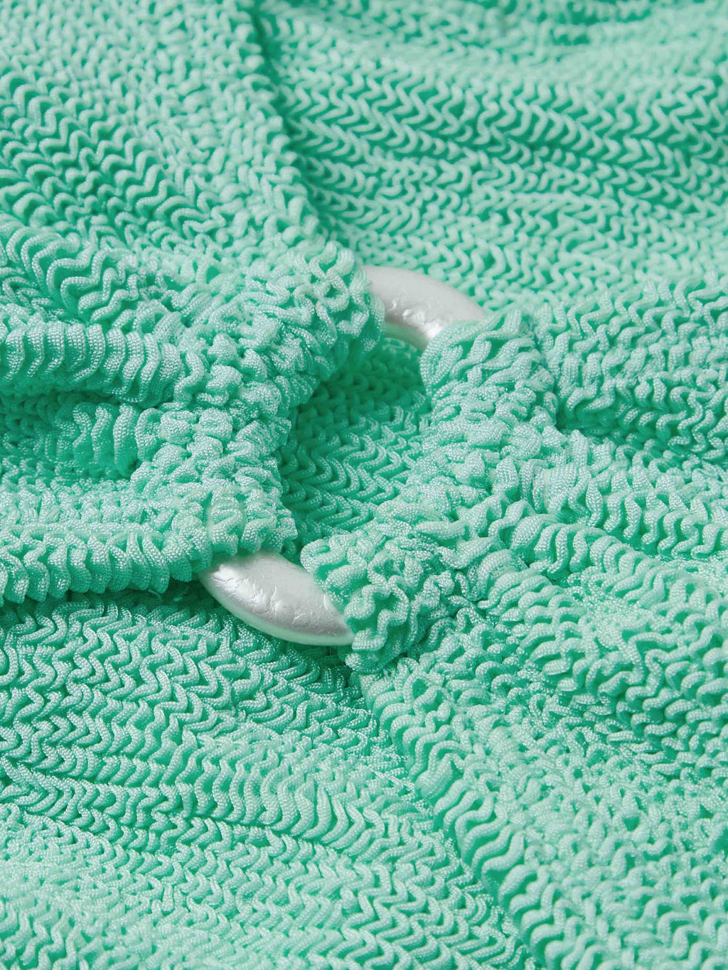 Julia Bikini With Pearly Hoop - Metallic Mint