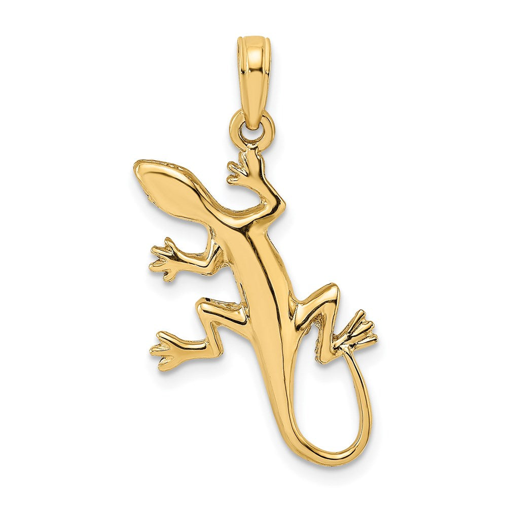 14k Yellow Gold 2-D Gecko Charm