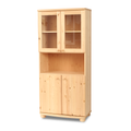 Claudia Buffetschrank Vitrine aus Kiefer massiv | 4-türig | 100% Bio Massivholz - Kiefer Massivholz