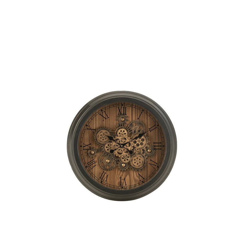 Klok Zwart Metaal Rond 58 cm 58x58x9 cm-Klokken-J-Line