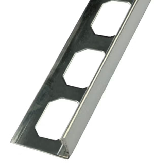 Laticrete - LS5 Profilé de bordure en L Acier inoxydable (V2) Brillant 1/2" (12.5 mm) x 8' 2-1/2"