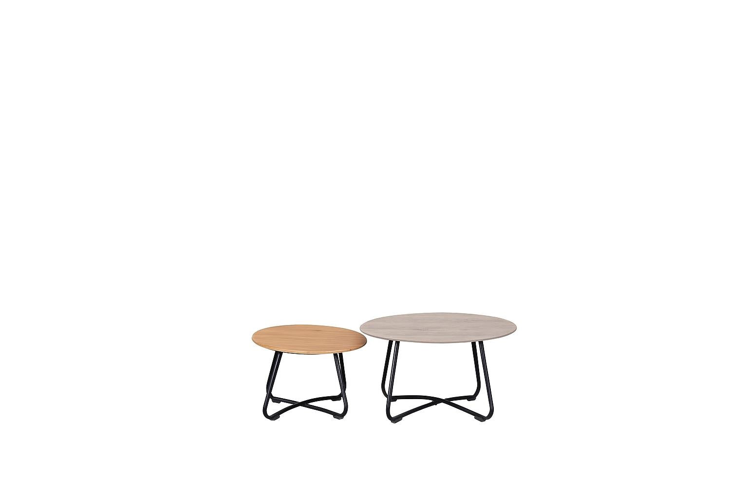 Mondial Living Lindsey set van 2 salontafels Ø54 en Ø75cm