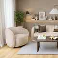 swivel armchair in a beige fabric