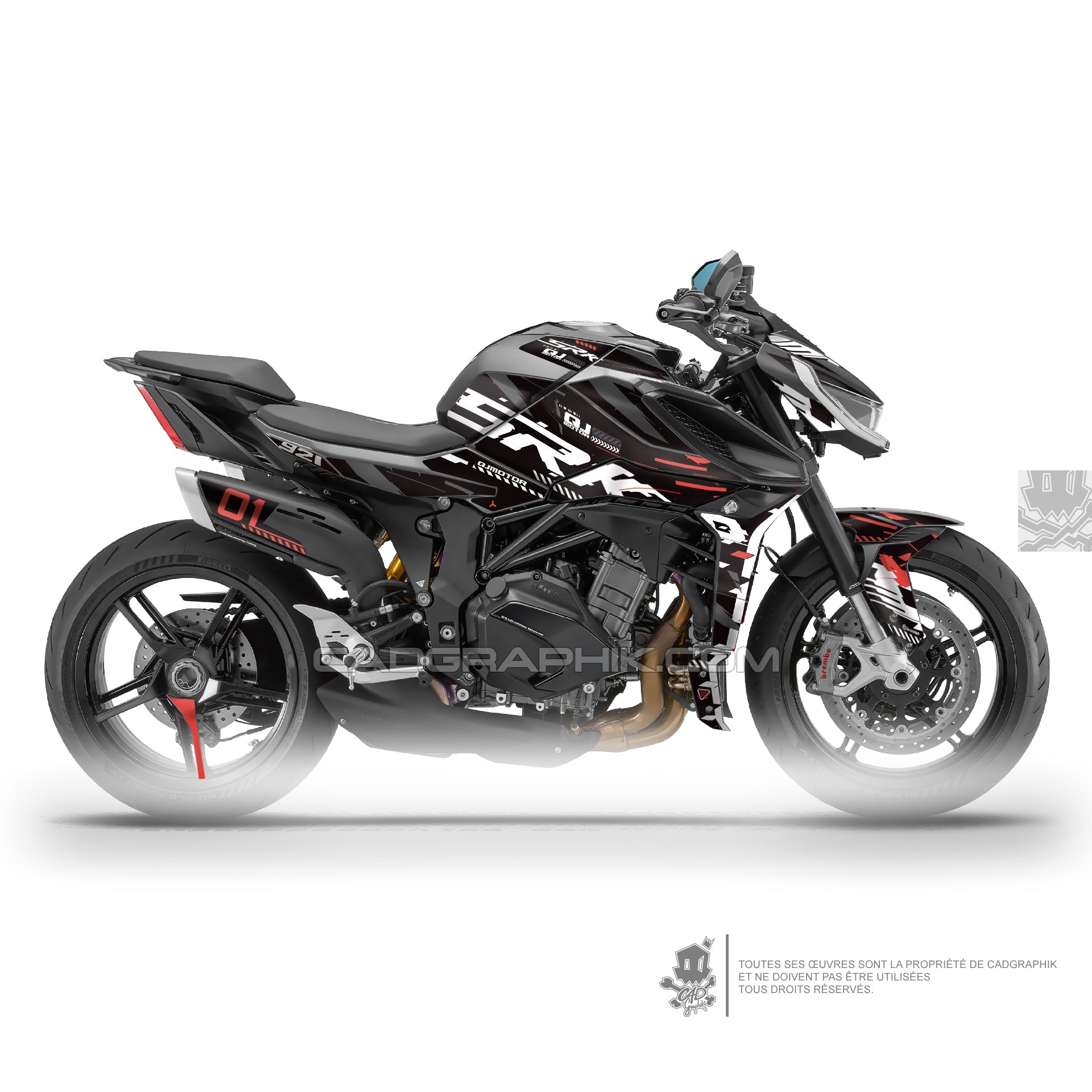 QJMOTOR KIT DÉCO - SRK 921 - DOWN RED